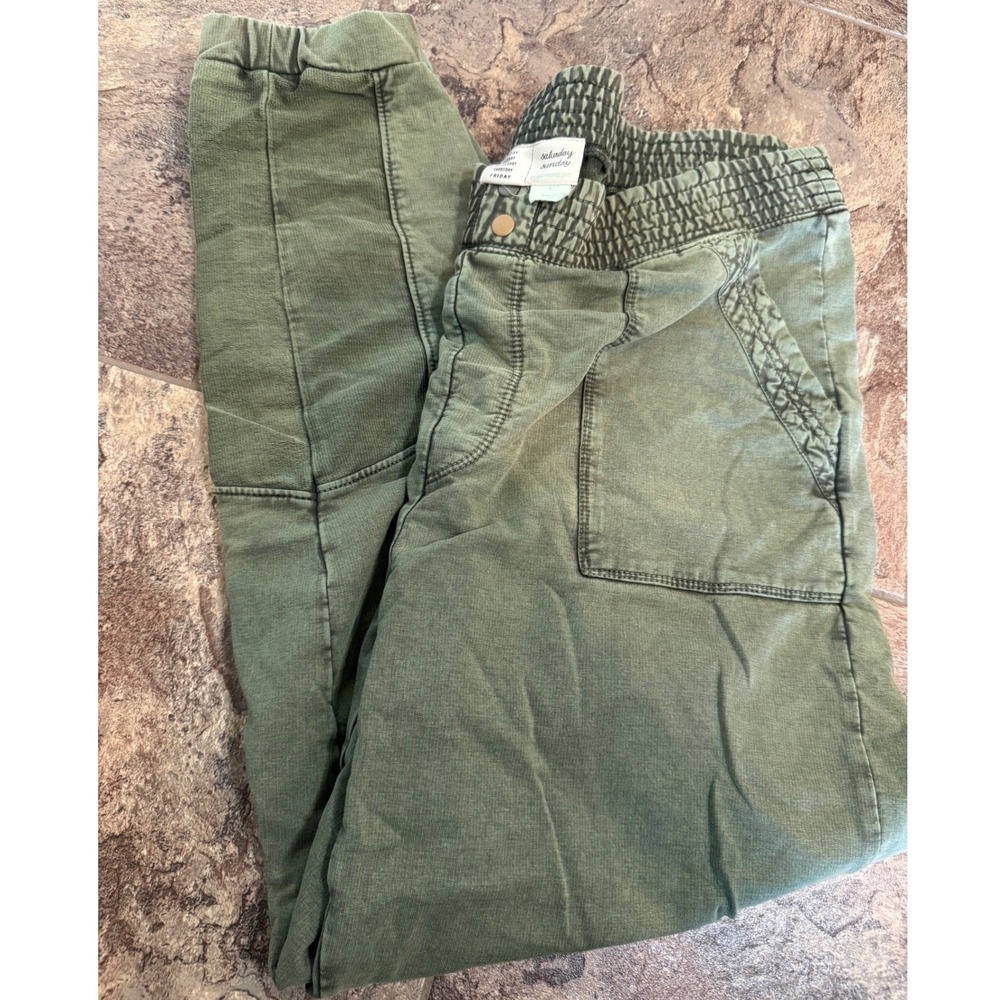 Anthropologie Saturday Sunday‎ Green Jogger Pants Utility Cargo Small Y2k Style